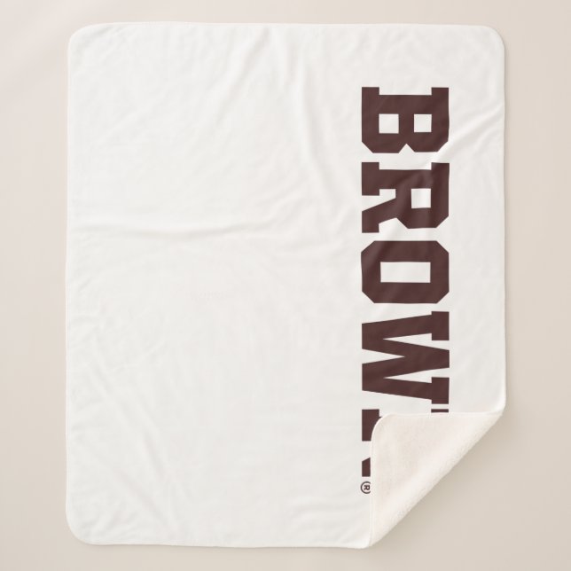 Brown Text Logo Sherpa Blanket (Front)