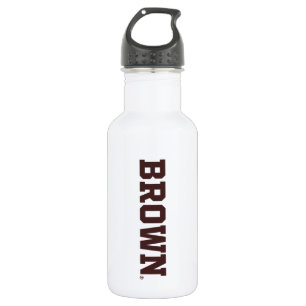 Brown Text Logo Stainless Steel Water Bottle