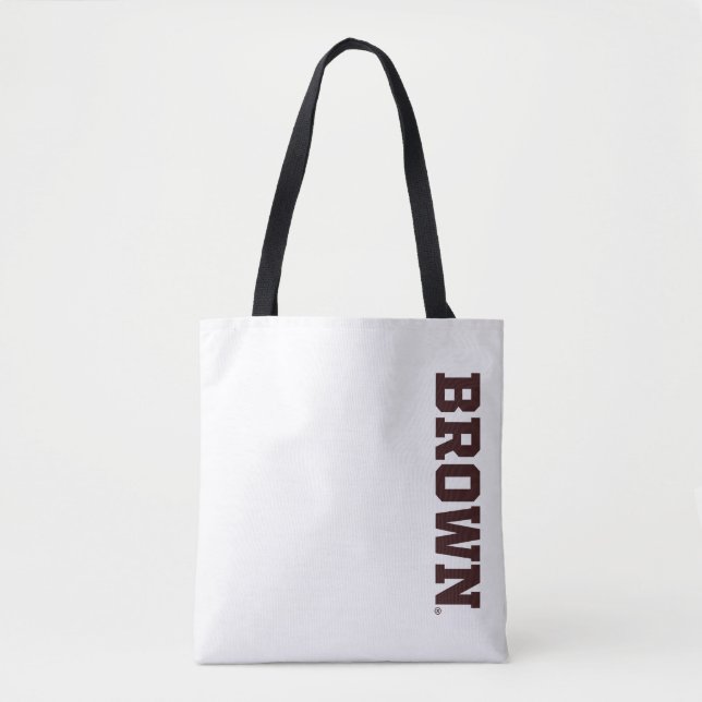 Brown Text Logo Tote Bag (Front)