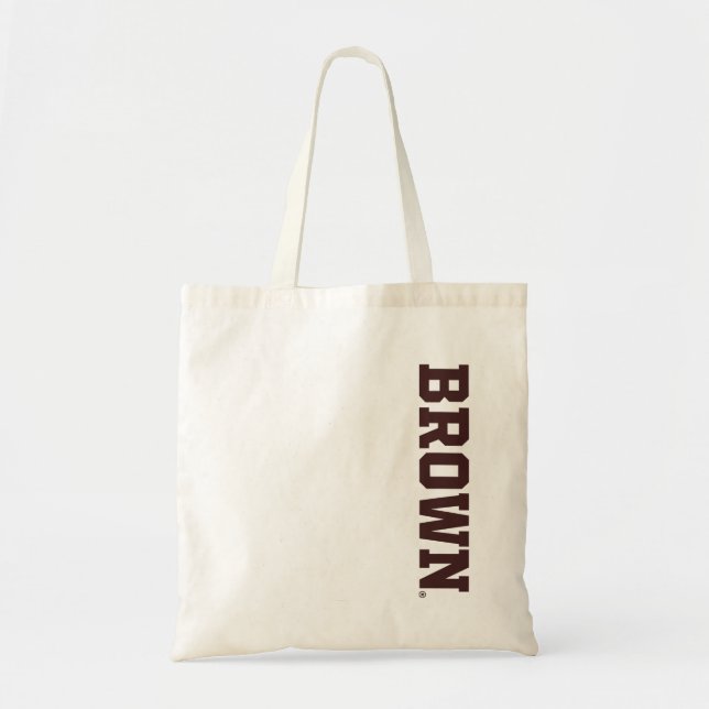 Brown Text Logo Tote Bag (Front)