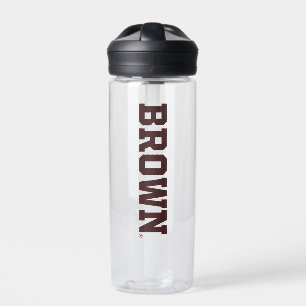 Brown Text Logo Water Bottle