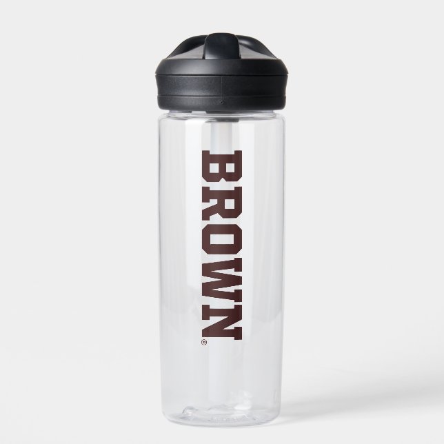 Brown Text Logo Water Bottle (Front)