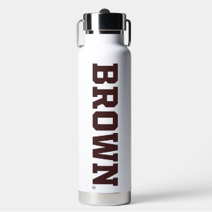 Brown Text Logo Water Bottle
