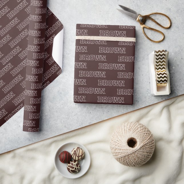 Brown Text Logo Wrapping Paper (Crafts)