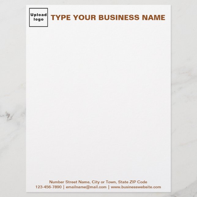 Brown Texts on Header and Footer of Business Letterhead (Front)