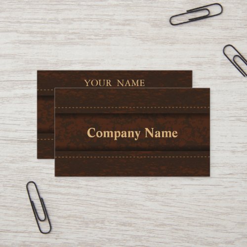 Brown Texture Faux Leather Business Card