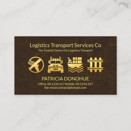 Brown Texture Gold Logistics Icon Business Card