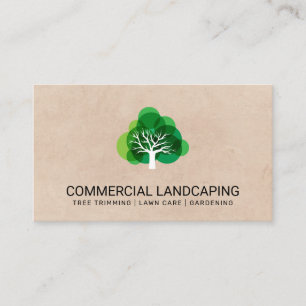 Brown Texture Tree Gardening Landscaping Business Card