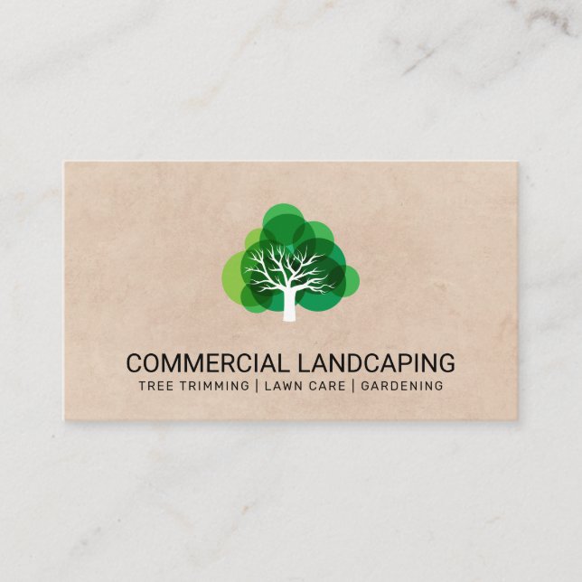 Brown Texture | Tree | Gardening | Landscaping Business Card (Front)