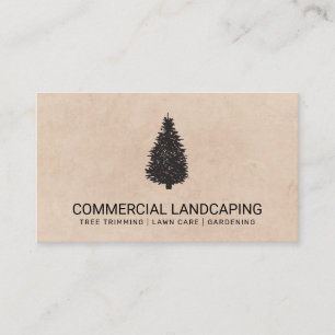 Brown Texture Tree Gardening Landscaping Business Card