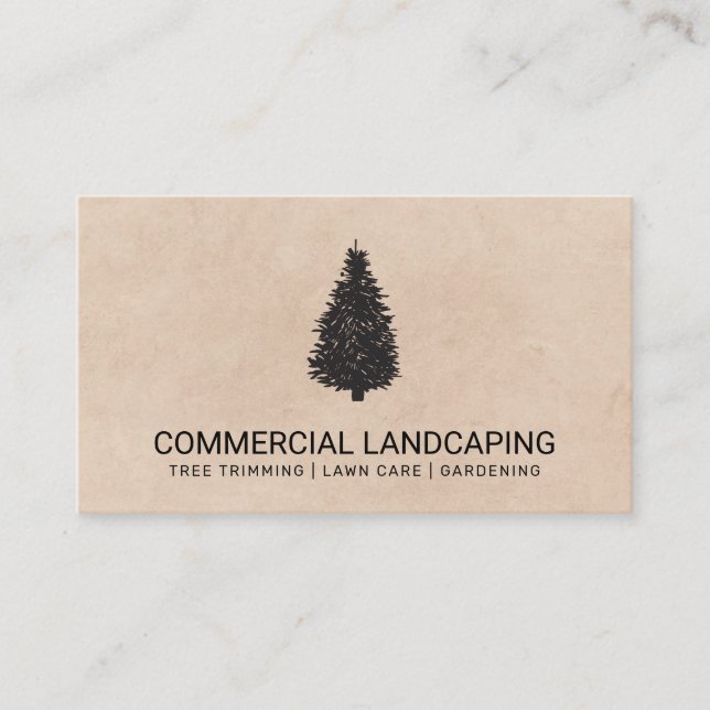 Brown Texture | Tree | Gardening | Landscaping Business Card (Front)