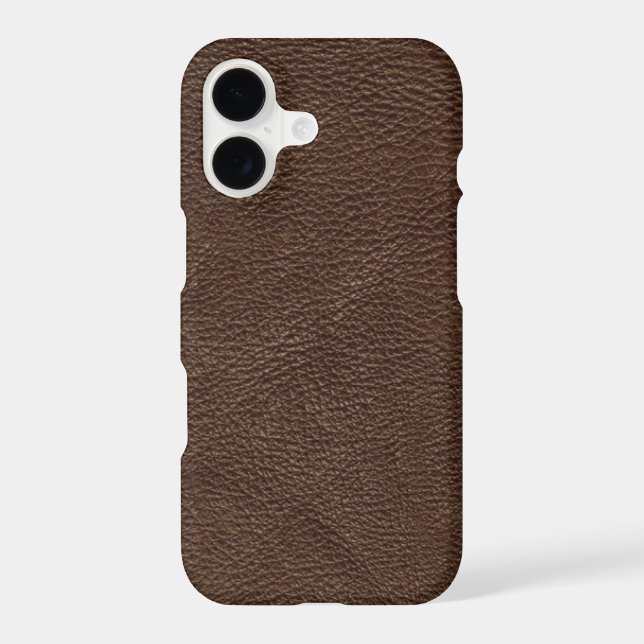 Brown Textured Leather Iphone Case (Back)