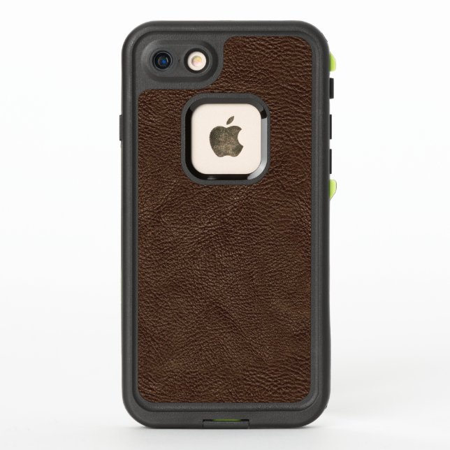 Brown Textured Leather Pattern LifeProof iPhone Case (Back)