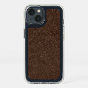 Brown Textured Leather Pattern Speck iPhone 13 Case
