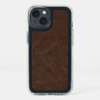 Brown Textured Leather Pattern Speck iPhone 13 Case