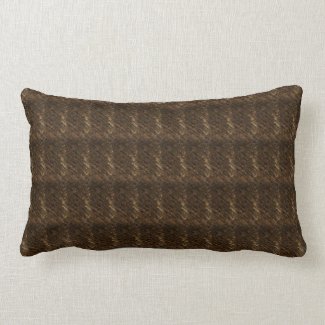 Brown Textured Print Cotton Lumbar Throw Pillow