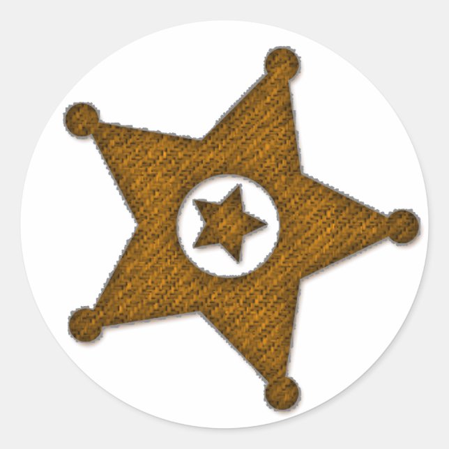 Brown Textured Western Sherriff Badge Stickers (Front)