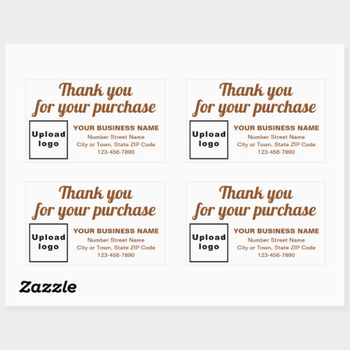 Brown Thank You For Your Purchase on White Rectangular Sticker