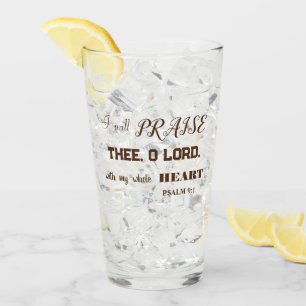 BROWN THANKSGIVING PSALM 9:1 GLASS