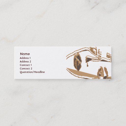 Customizable Brown Thinking - Skinny Business Card Templates