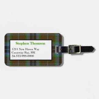 Brown Thomson Tartan Plaid Luggage Tag