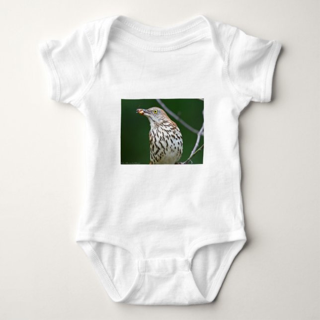 Brown Thrasher w/ Catch Of the Day Gifts Apparel Baby Bodysuit (Front)