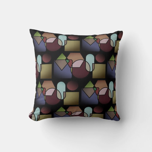 Brown Throw Pillows with Circle Design (Front)