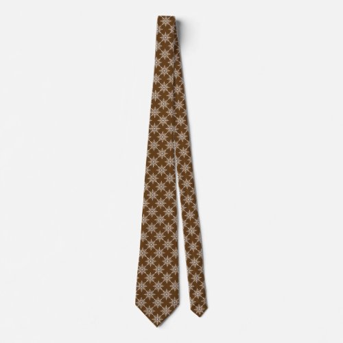 Brown Tie White Snowflakes Xmas Holidays Christmas