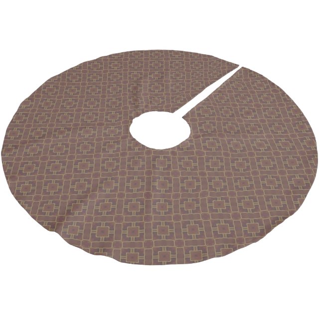 Brown Tiled Brushed Polyester Tree Skirt (Angled)