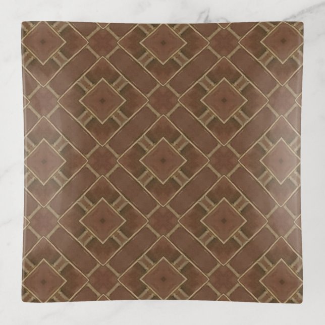 Brown Tiled Trinket Tray (Front)