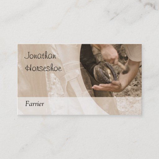 Customizable Farrier horseshoeing business card