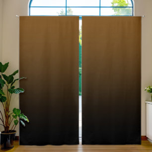 Brown to Black Gradient Blackout Curtains