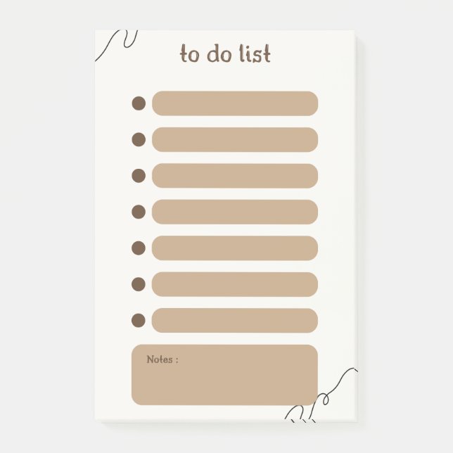 Brown To Do List Notes (Front)