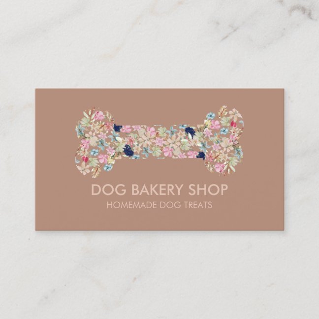 Brown tone Bone Homemade Dog Treats Business Card