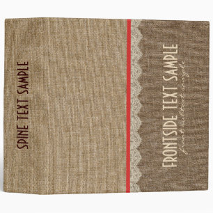 Brown Tones Linen Burlap Fabric Look Binder