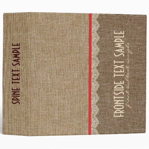 Brown Tones Linen Burlap Fabric Look Binder