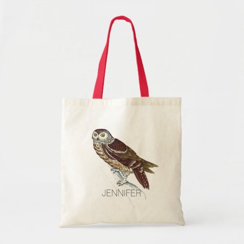 Brown Tones Owl Drawing Tote Bag