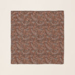 Brown tooled embossed leather floral cowgirl scarf<br><div class="desc">Brown floral tooled,  embossed leather design,  western,  country style leather design. Available in more colors.</div>