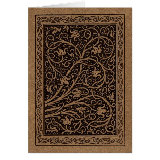 Brown Tooled Leather Art Nouveau Floral (Front)