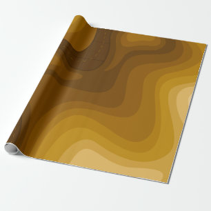 Brown Topographic Map Wrapping Wrapping Paper