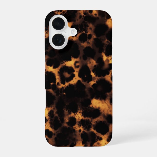 Brown Tortoiseshell Tortoise Snow Leopard Print Iphone Case (Back)