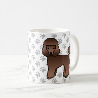 Brown Toy Poodle Cute Cartoon Dog Coffee Mug