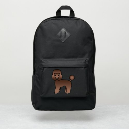 Brown Toy Poodle Cute Cartoon Dog Illustration Port Authority Backpack