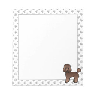 Brown Toy Poodle Cute Cartoon Dog Notepad