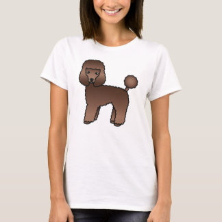 Brown Toy Poodle Cute Cartoon Dog T-Shirt