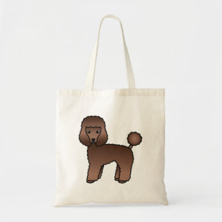 Brown Toy Poodle Cute Cartoon Dog Tote Bag