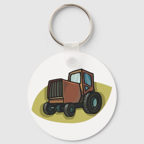 Brown Tractor Keychain