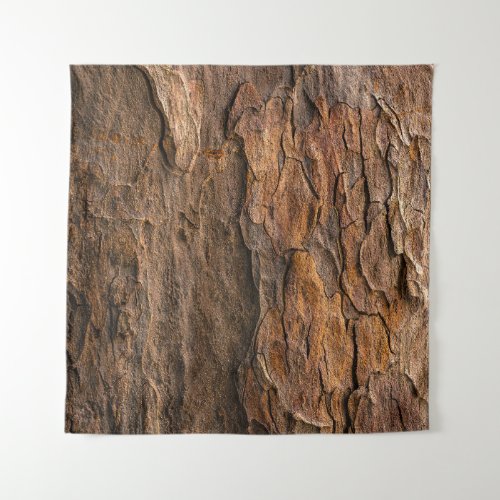 Brown tree bark in closeup photography tapestry