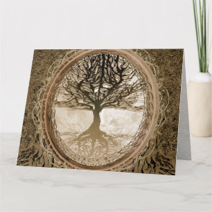Brown Tree of Life Pattern Card