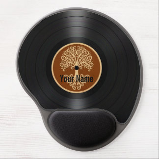 Brown Tree of Life Personalized Vinyl Record Gel Mouse Pad